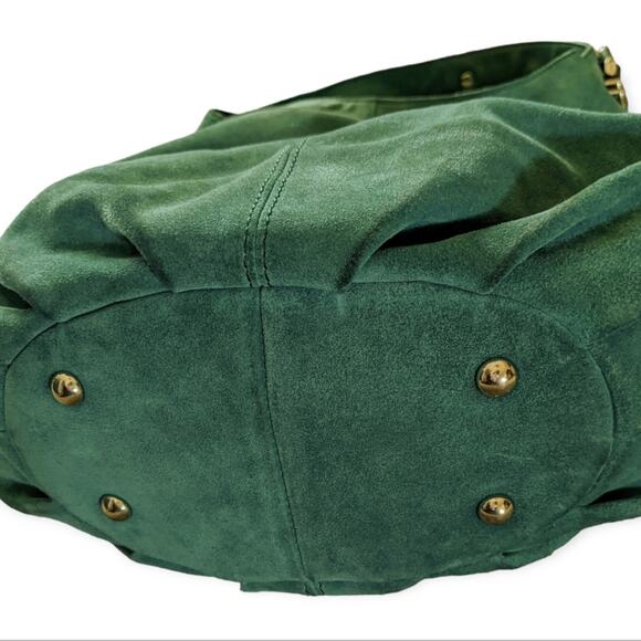 B. Makowsky Green Suede Hobo Shoulder Bag - Picture 6 of 11